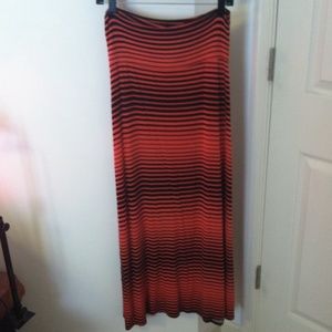 Orange and Black Maxi Skirt