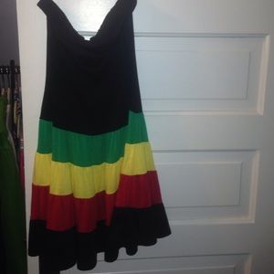 Jamaican style strapless dress