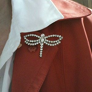 Dragonfly Lapel Pin with Crystal Accents