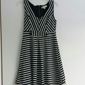 Monteau black and white striped dress