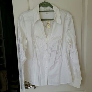 White long sleeve button up dress shirt