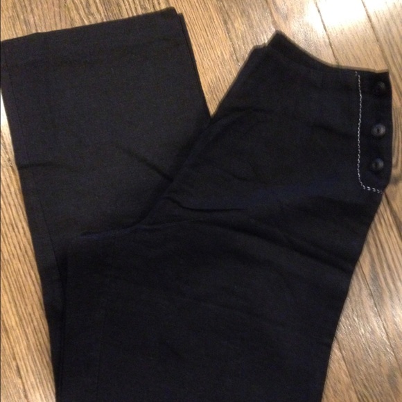 Black Casual Linen Blend Summer Pants