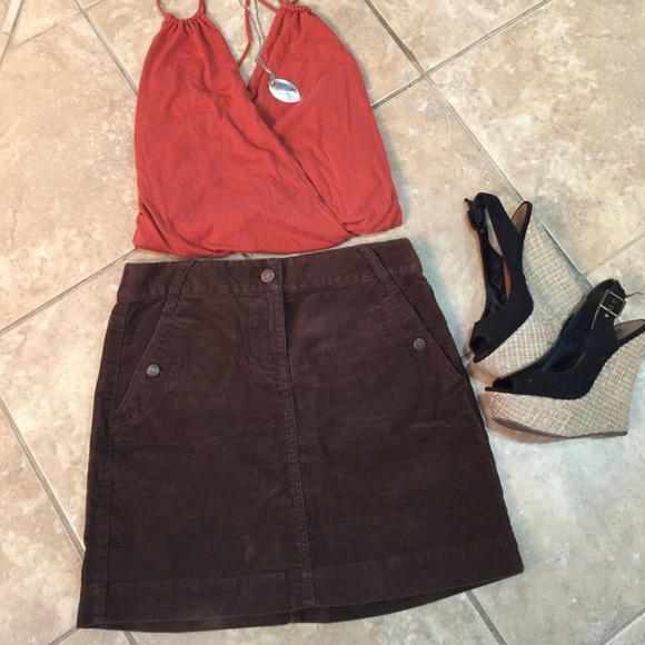 J crew cord mini skirt
