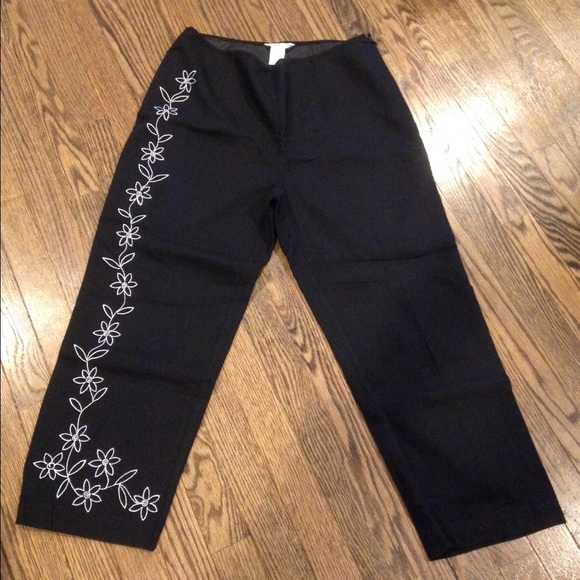 Black Linen Blend Casual Summer Slacks
