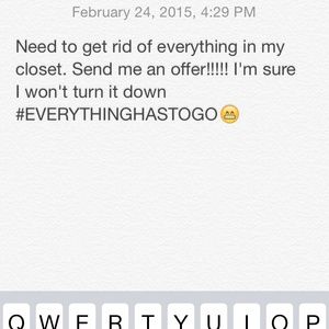 Everything !! Shoes, clothes, coats