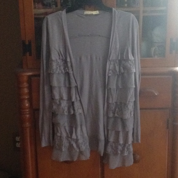 Pins and needles-thin shawl/cardigan-lace ruffle