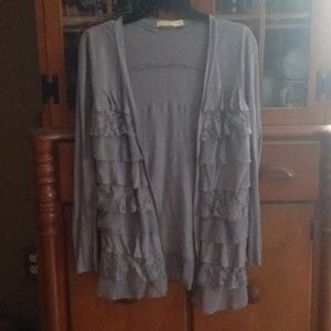 Pins and needles-thin shawl/cardigan-lace ruffle