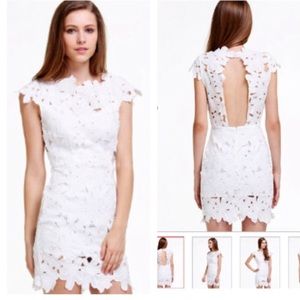 Beautiful white crochet/lace open back dress