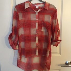 Nordstroms Plaid Blouse Shirt T-Shirt Sz.M