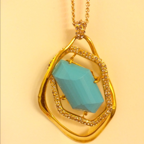 Alexis Bittar long turquoise statement necklace!