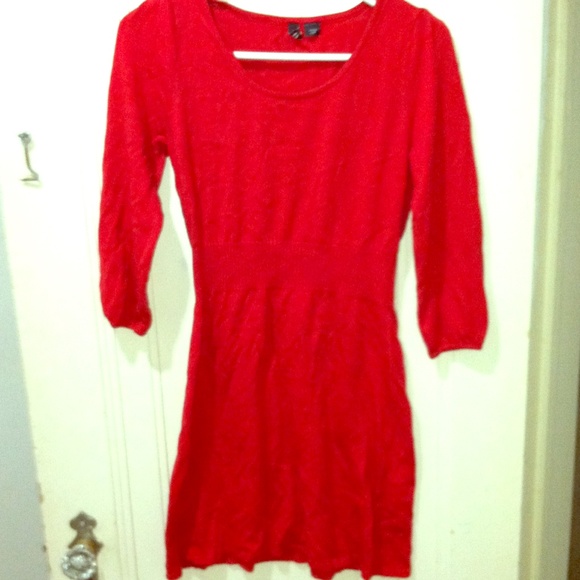 H&M Dresses Hm Divided Red Sweater Dress Poshmark