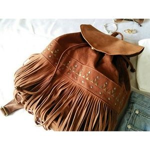 Caramel Fringe Backpack