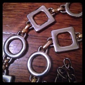 Gold and silver chain belt