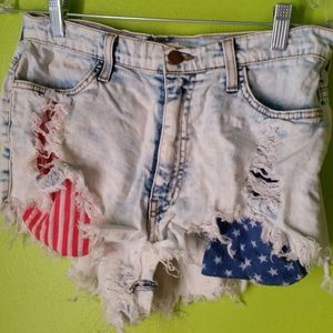 High wasted American flag shorts