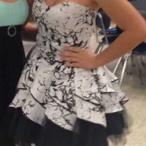 Black and white homecoming dress