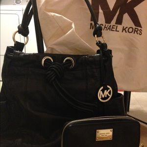 MK black leather for $200 for handbag & wallet