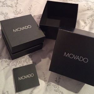 MOVADO watch box with a book and extra links NEW
