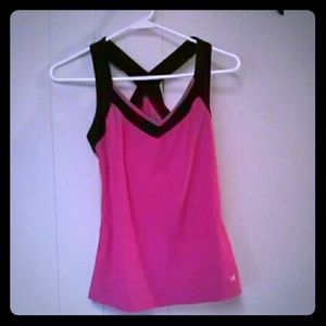 Pink workout top with built in bra