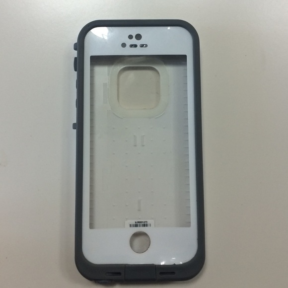 White 5-5s lifeproof Nuud case
