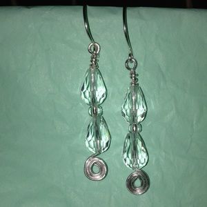Sterling silver and crystal earrings HANDCRAFTED