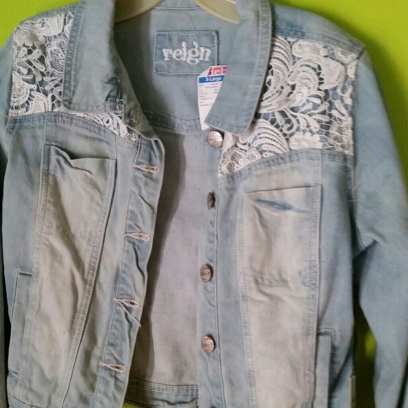 Lace jean jacket