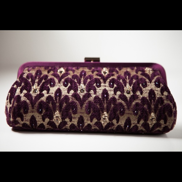 Beautiful Evening Clutch Burgundy and Gold details