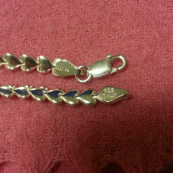 Silver 7.5" 4.5 heart bracelet - Picture 4 of 4