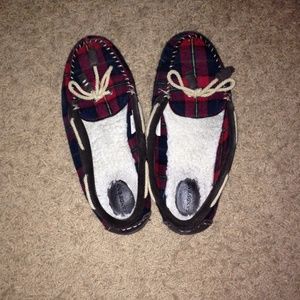 Plaid Lands' End Moccasins