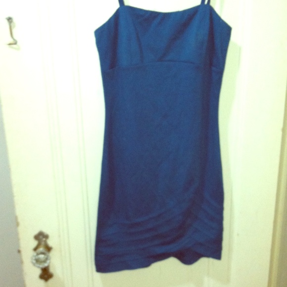 F21 Teal Bodycon Dress with Scallop Hem