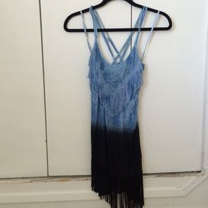 Free People Blue Ombré Flapper Dress