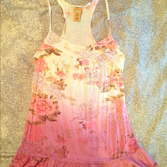 Pink floral "Daytrip" racerback tank