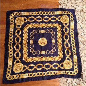 Navy & Gold Vintage Chanel Scarf Navy & Gold Vintage Chanel Scarf