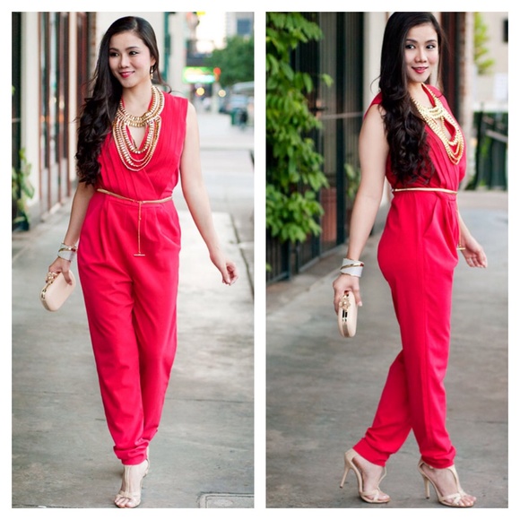 venus red jumpsuit