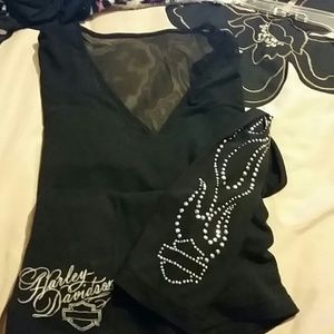 Harley sheer sleeve rockin top