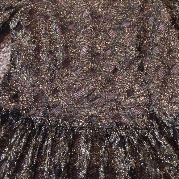 BCBG Metallic Lace Peplum Top - Picture 4 of 4