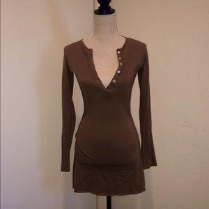 American Apparel olive long sleeve dress