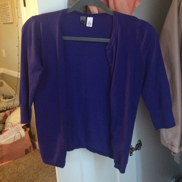 Crop cardigan! Purple , quarter sleeve