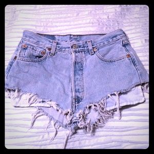 Levi's distressed high waist festival shorts