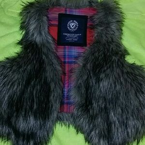American Eagle fur vest