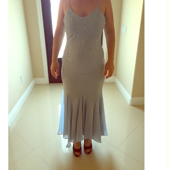 Long light blue dress