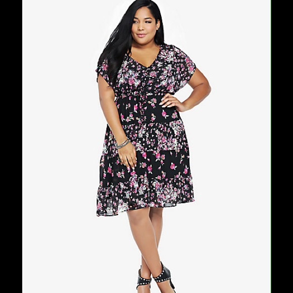 Floral Twin Print Chiffon Dress