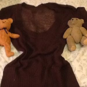 Rich brown loose knit sweater