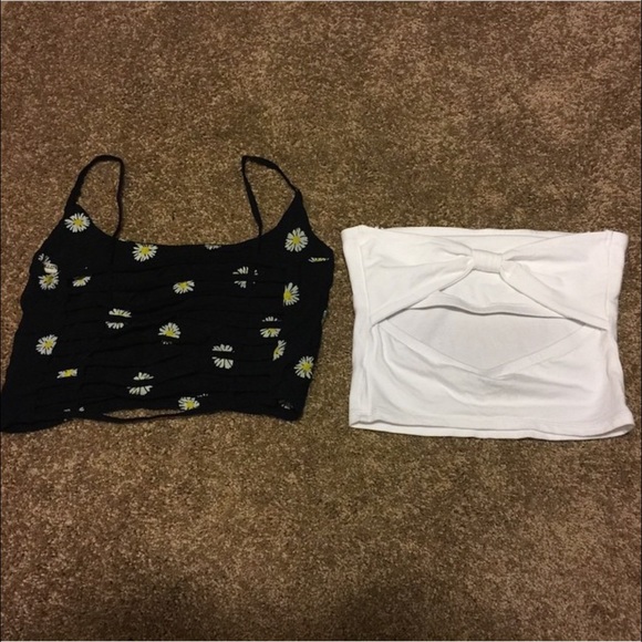 Left: BM caged back top • Right: Guess bow top