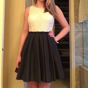 White and black dress