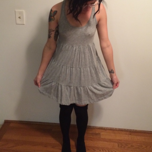 Gray razor back dress