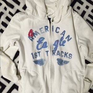 Slightly used off white American Eagle hoodie