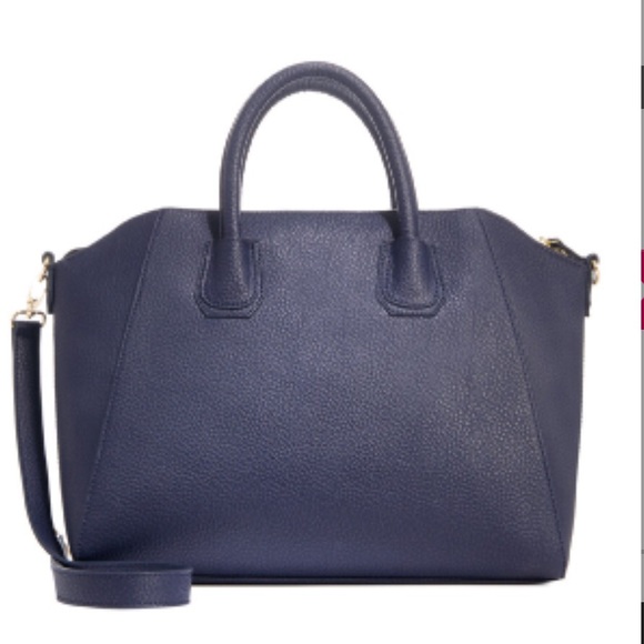 JustFab Handbags - JustFab Navy Blue Hepburn Satchel
