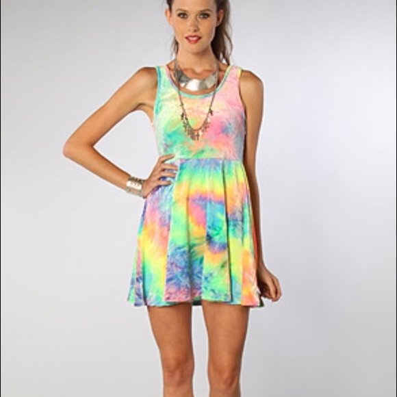 Crushed velvet tie dye dress. Small.