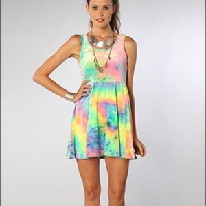 Crushed velvet tie dye dress. Small.