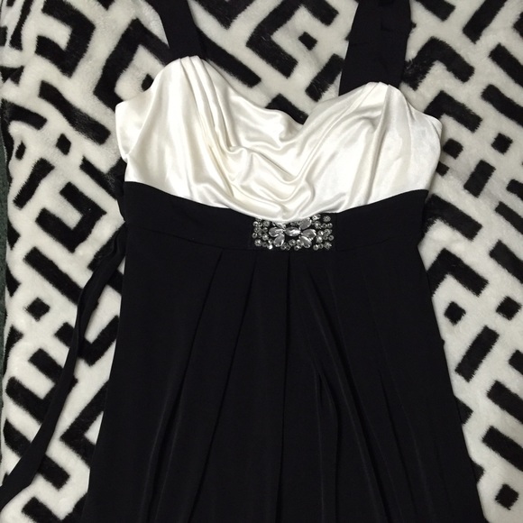 Never worn black and white jeweled dress